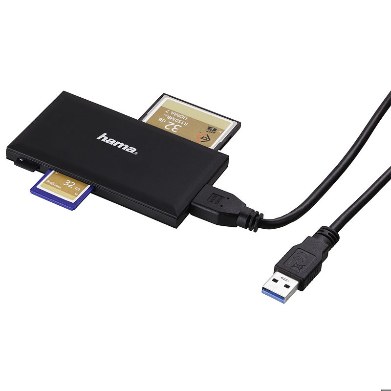 Hama 00181018 kortlæser USB 3.2 Gen 1 (3.1 Gen 1) Type-A Sort