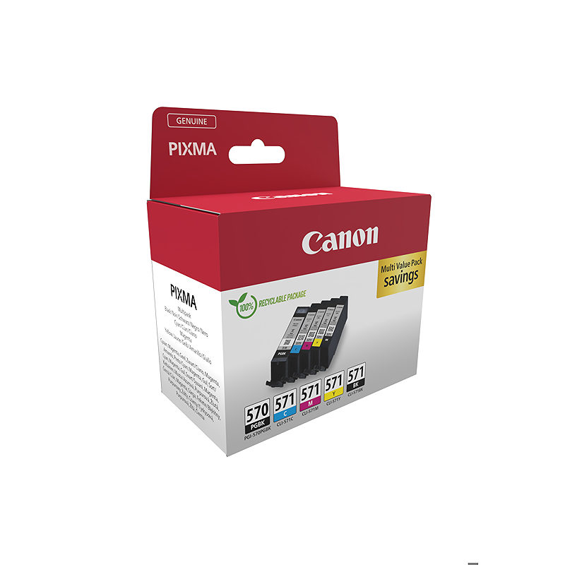 Canon 0372C006 blækpatron 5 stk Original Sort, Blå, Magenta, Gul - Billede 2
