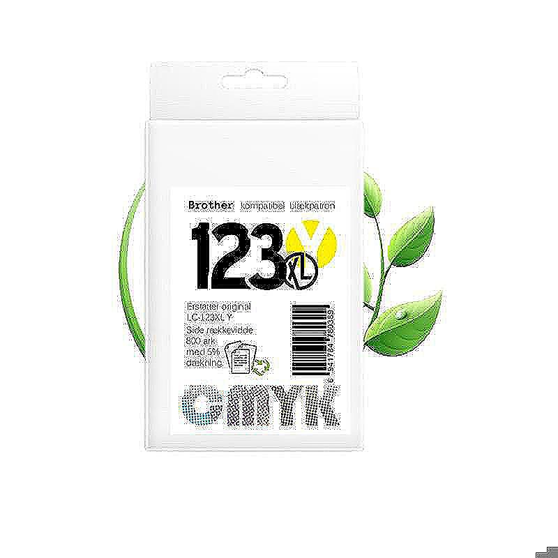 Brother LC123XL Y blæk CMYK