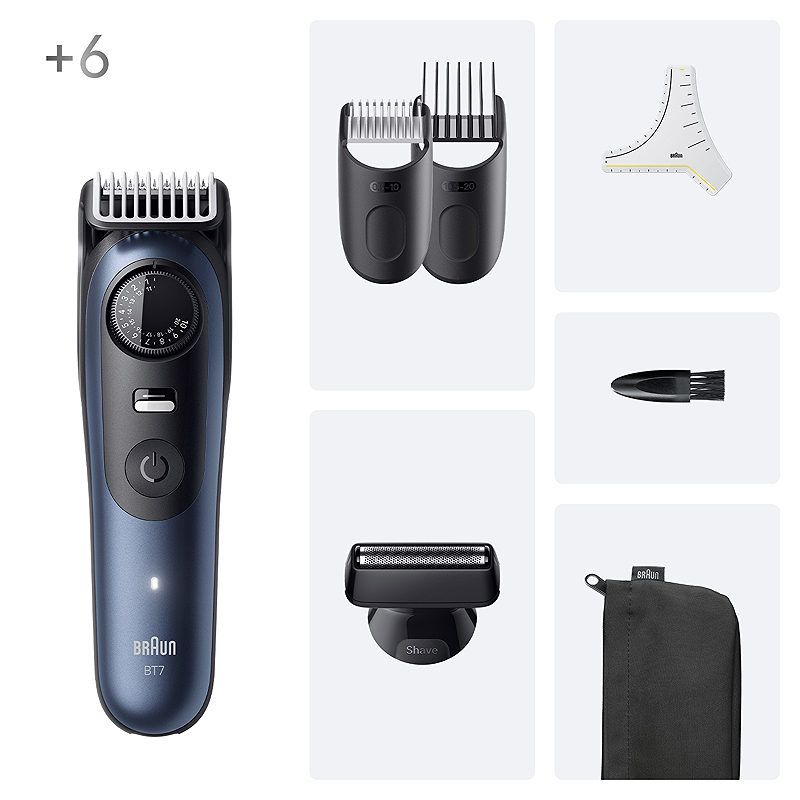Braun BeardTrimmer 7 BT7520 Batteri 40 2 cm Våd og tør Sort, Blå - Billede 2
