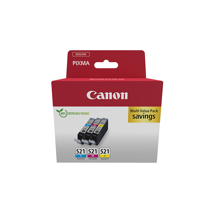 Canon 2934B015 blækpatron 3 stk Original Blå, Magenta, Gul