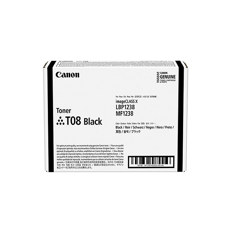 Canon TONER T08 BLACK tonerpatron 1 stk Original Sort