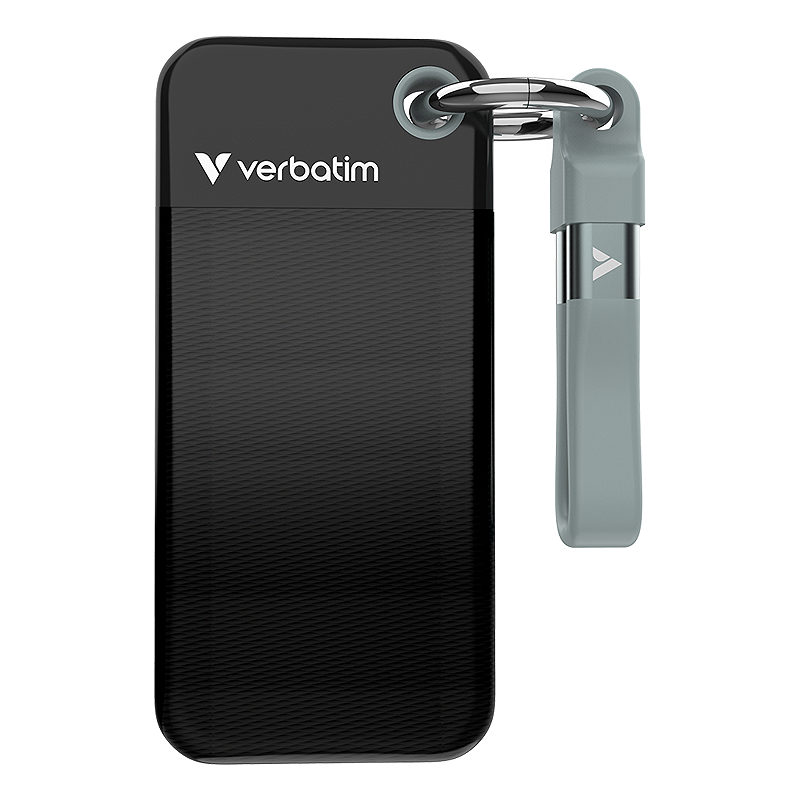 Verbatim Pocket SSD 1 TB USB Type-C 3.2 Gen 2 (3.1 Gen 2) Sort, Grå