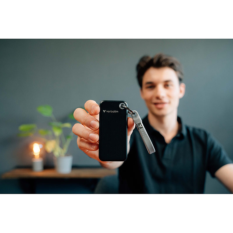 Verbatim Pocket SSD 1 TB USB Type-C 3.2 Gen 2 (3.1 Gen 2) Sort, Grå