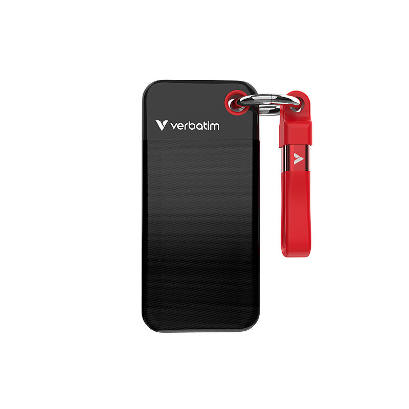 Verbatim Pocket SSD 1 TB USB Type-C 3.2 Gen 2 (3.1 Gen 2) Sort, Rød