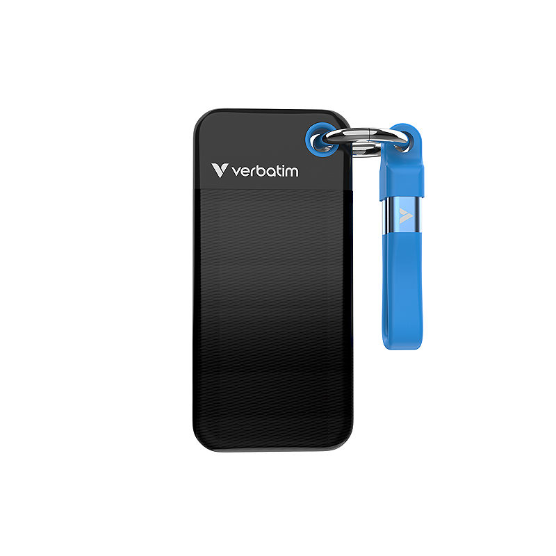 Verbatim Pocket SSD 2 TB USB Type-C 3.2 Gen 2 (3.1 Gen 2) Sort, Blå