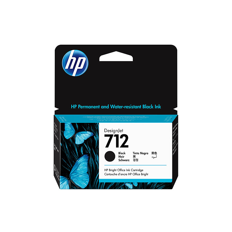 HP 712 DesignJet-blækpatron, sort, 38 ml