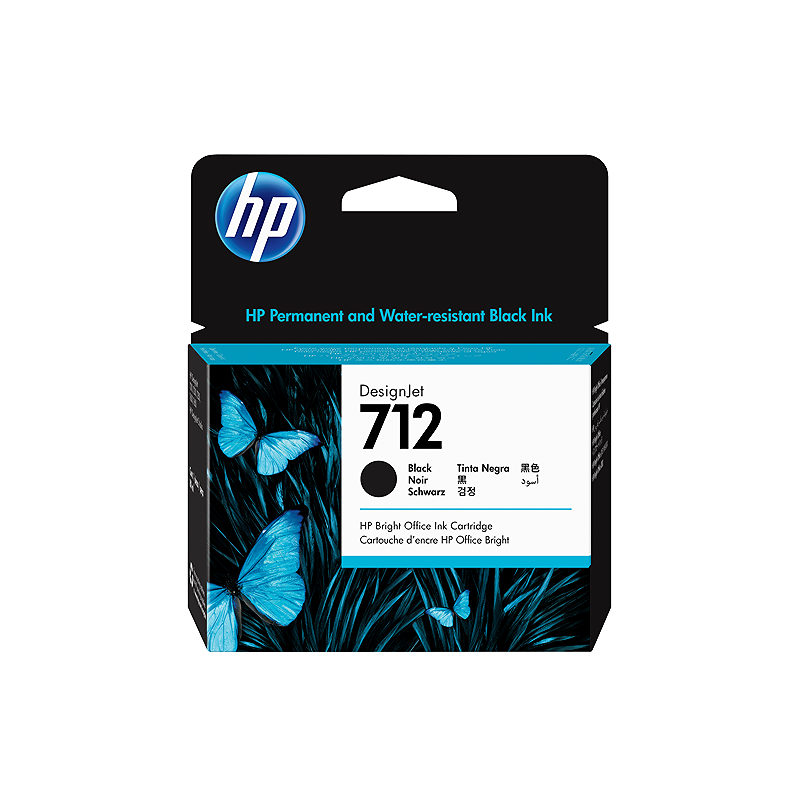 HP 712 DesignJet-blækpatron, sort, 80 ml