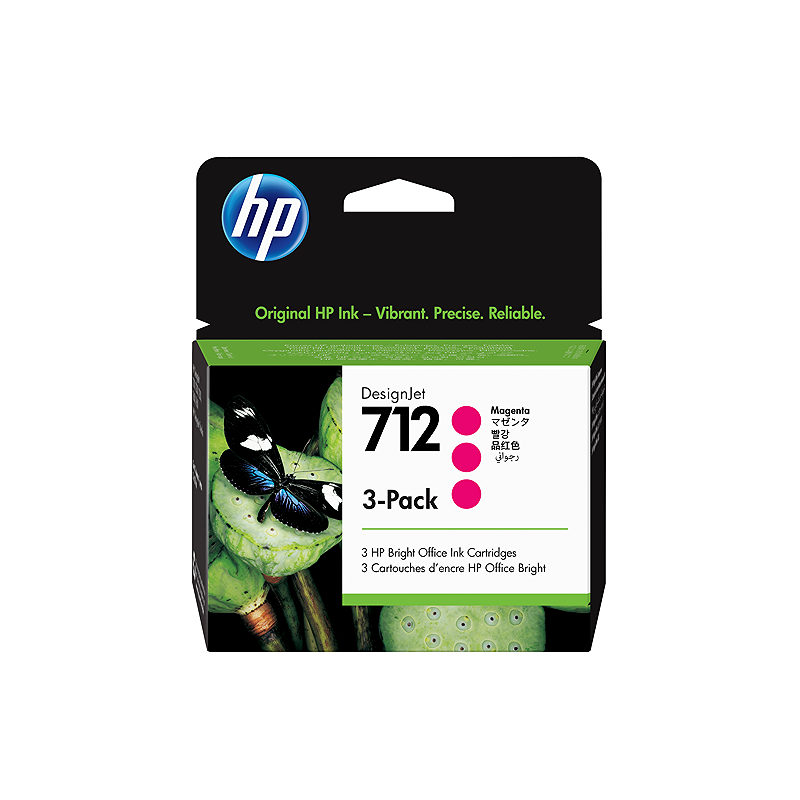 HP 712 DesignJet-blækpatron, magenta, 3 stk., 29 ml