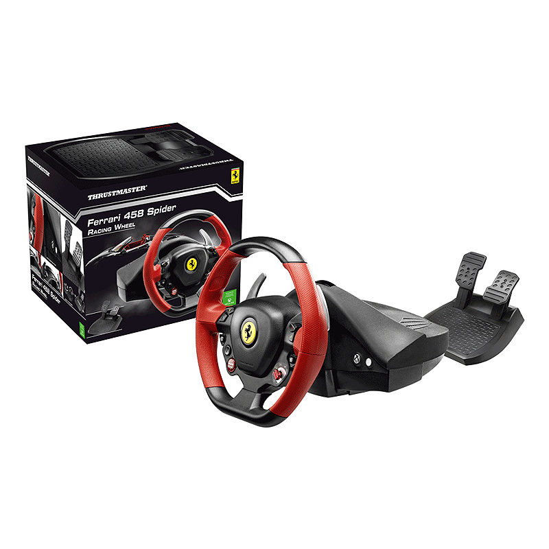 Thrustmaster Ferrari 458 Spider Sort, Rød USB Rat + Pedaler Xbox One - Billede 6