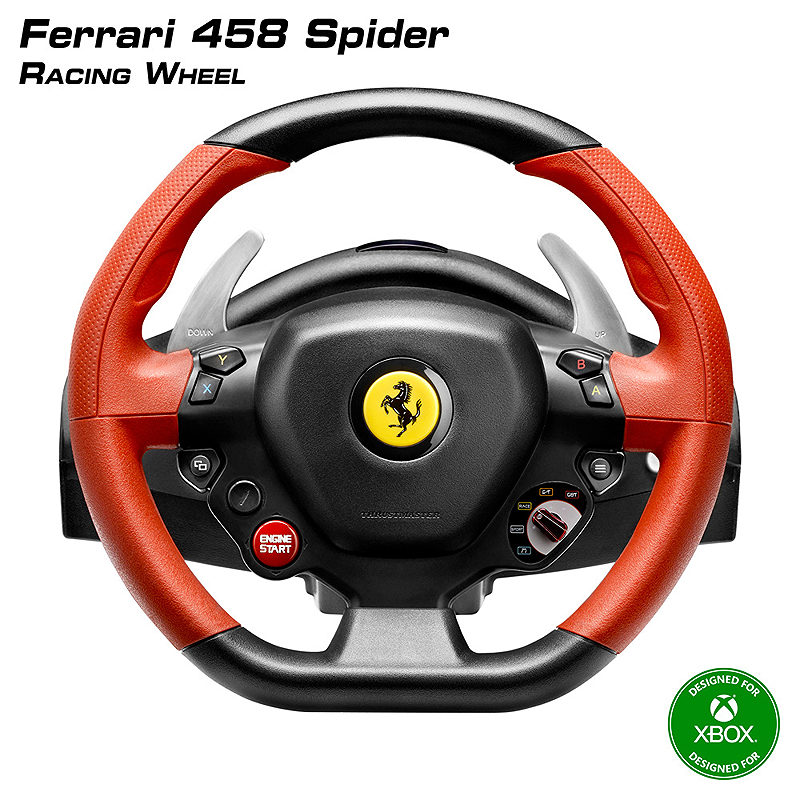 Thrustmaster Ferrari 458 Spider Sort, Rød USB Rat + Pedaler Xbox One - Billede 7