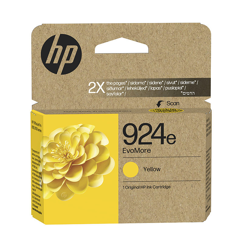 HP Original 924e EvoMore-blækpatron, gul