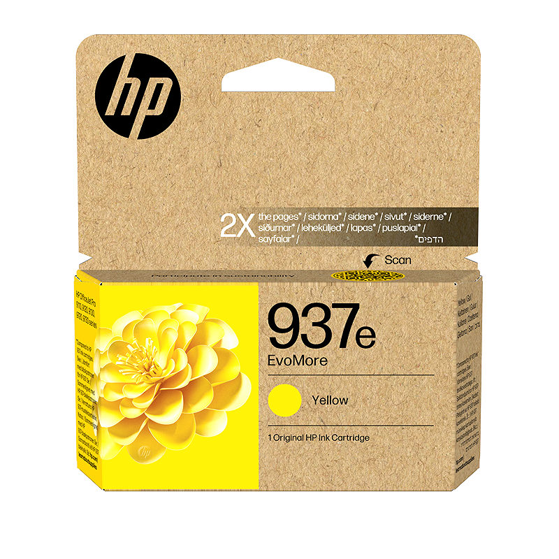 HP Original 937e EvoMore-blækpatron, gul