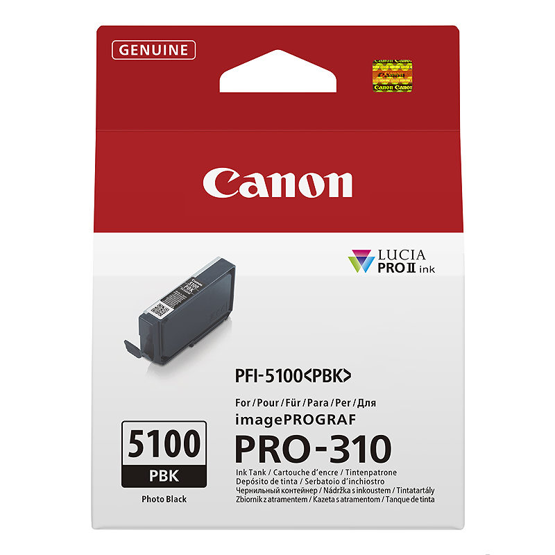 Canon PFI-5100 PBK blækpatron 1 stk Original Foto sort