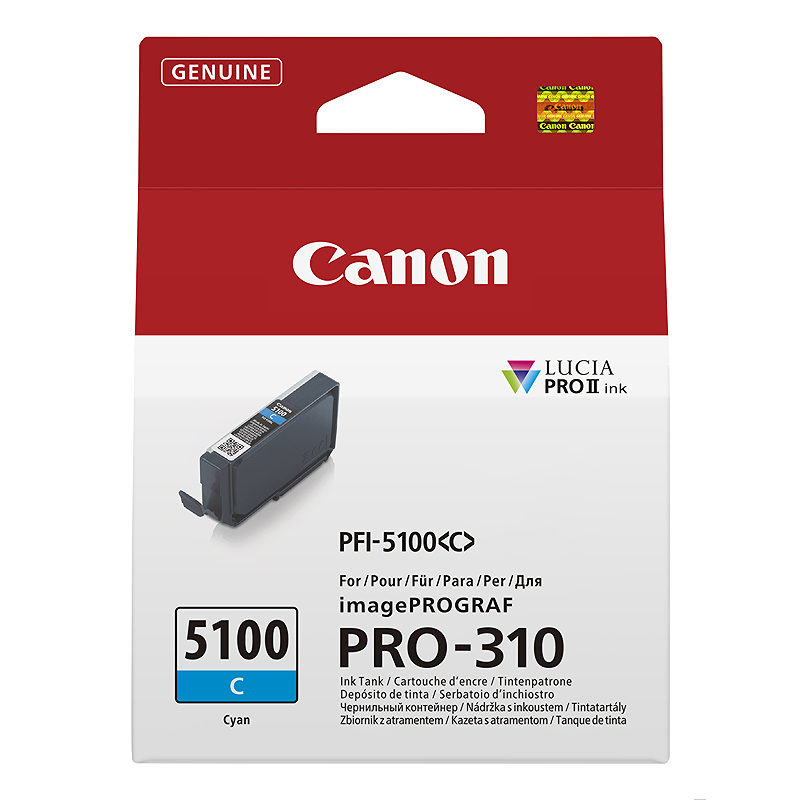 Canon PFI-5100 C blækpatron 1 stk Original Blå