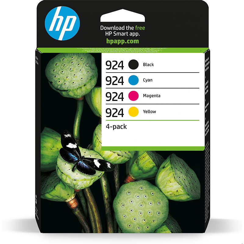 HP 924 original blækpatron, CMYK kombipakke med 4 stk.