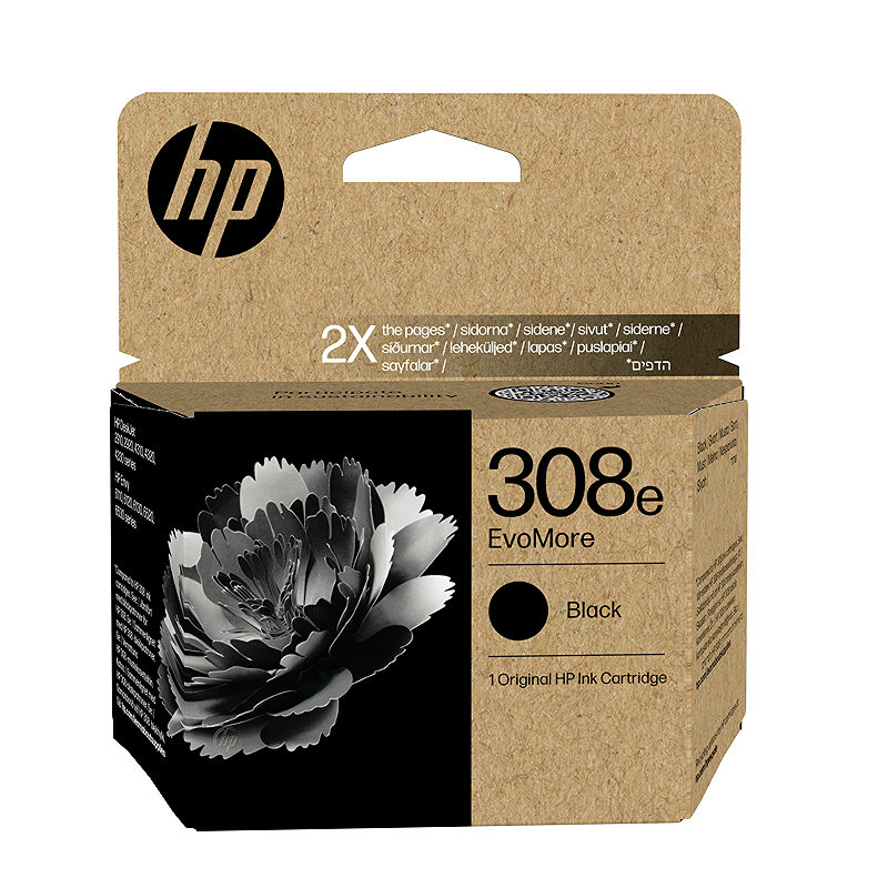 HP Original 308e EvoMore-blækpatron, sort