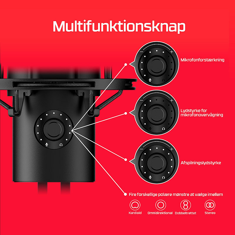 HyperX QuadCast 2 – USB Microphone (sort) - Billede 15