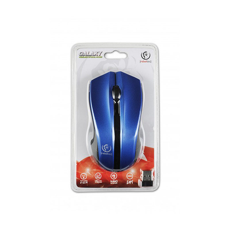 Rebeltec wireless mouse Galaxy blue/black - Billede 3