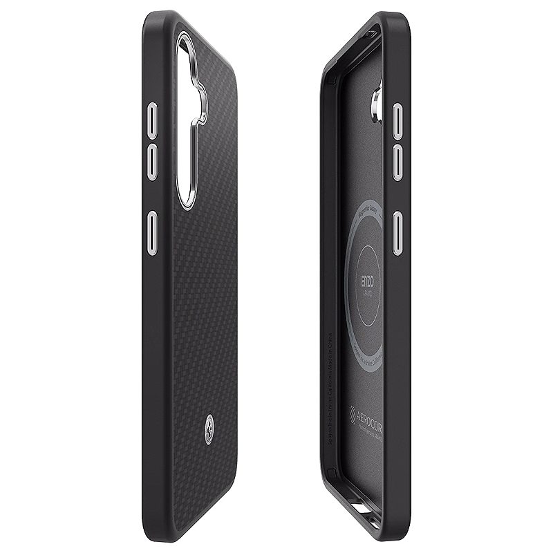 Samsung Enzo Aramid Case for Samsung Galaxy S25+ Black-Silver - Billede 5
