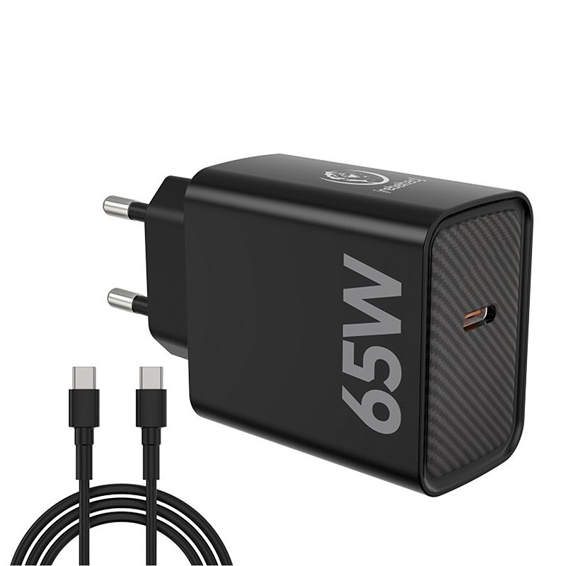 Rebeltec H1065 Wall Charger 65W with cable USB-C to USB-C 2m black