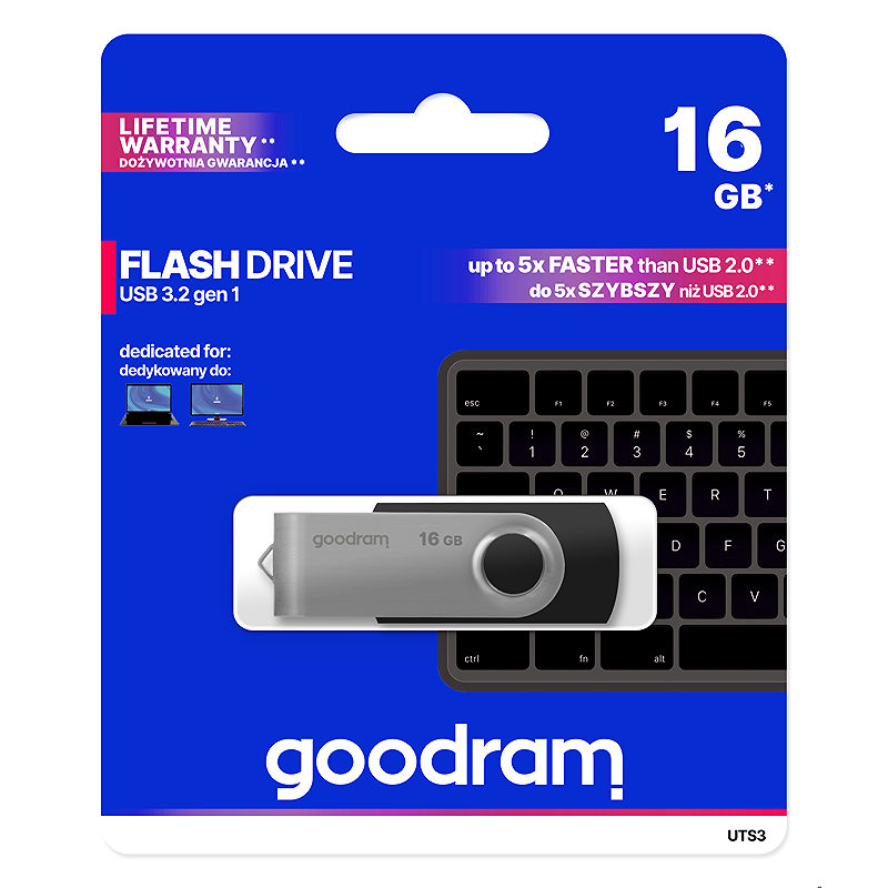 Goodram UTS3 USB-nøgle 16 GB USB Type-A 3.2 Gen 1 (3.1 Gen 1) Sort - Billede 5