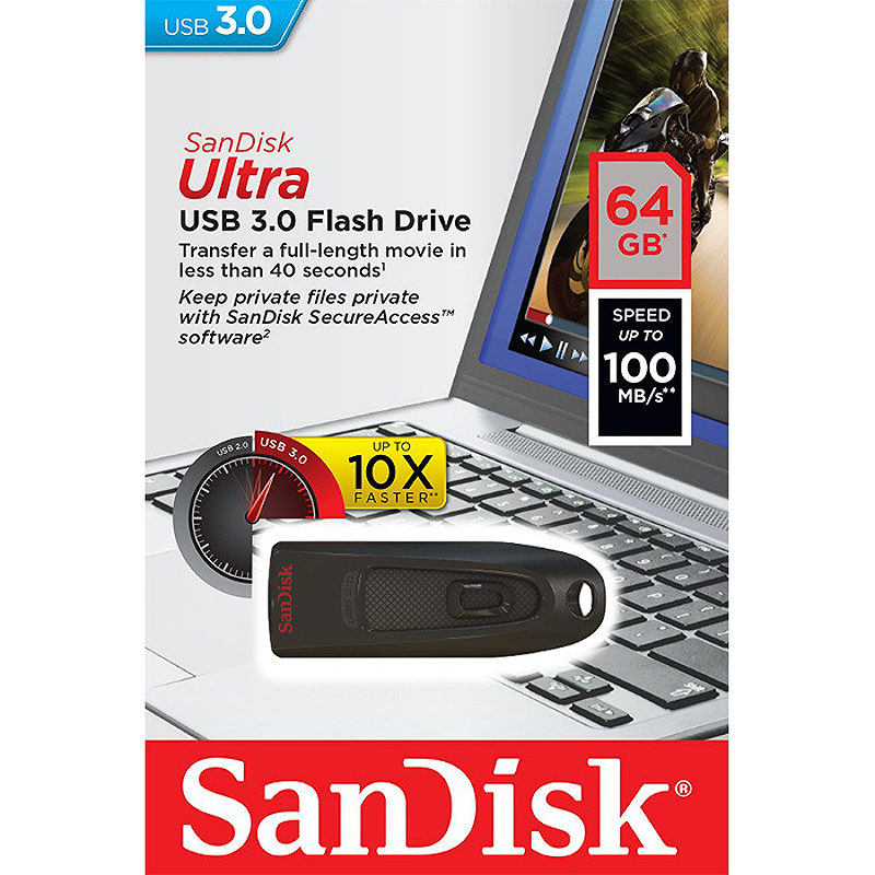 SanDisk pendrive 64GB USB 3.0 Cruzer Ultra - Billede 2