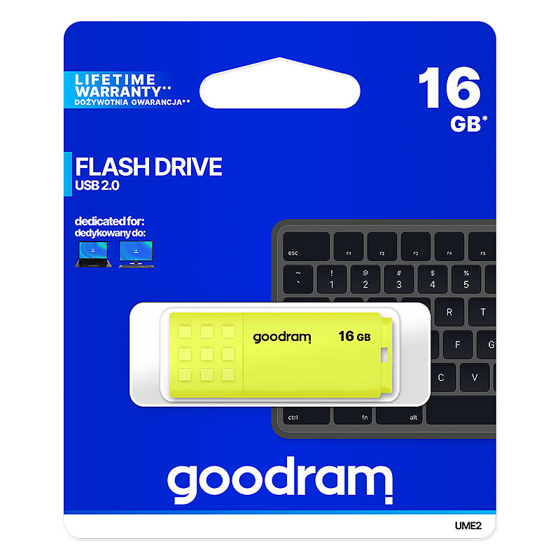 Goodram UME2 USB-nøgle 16 GB USB Type-A 2.0 Gul - Billede 5