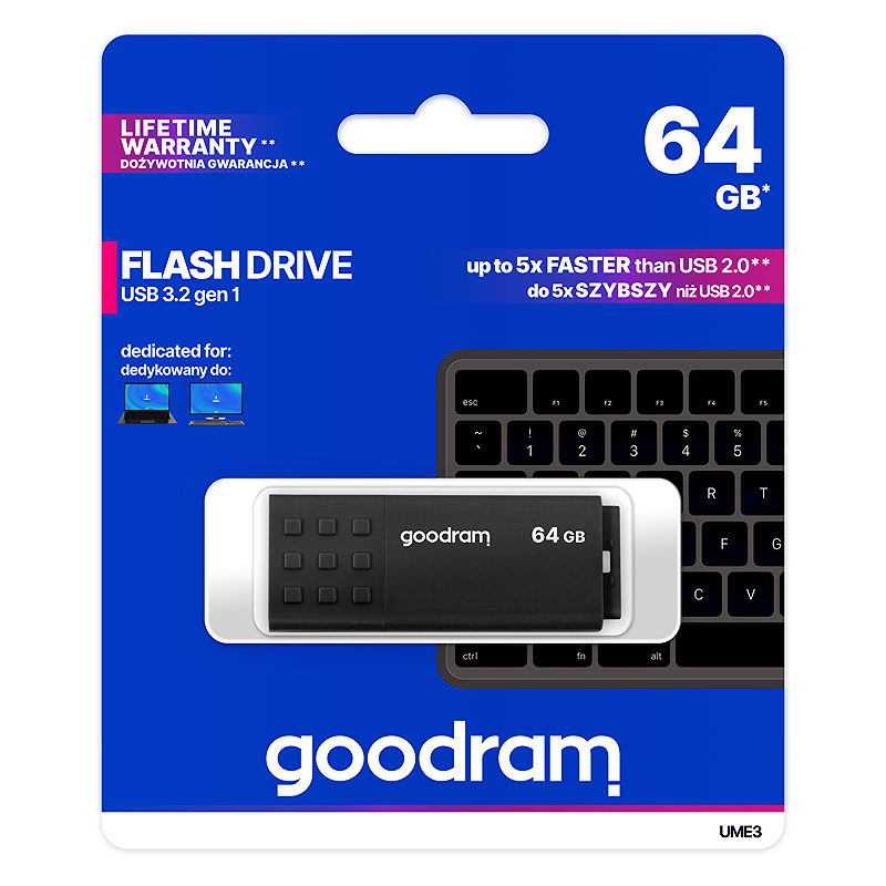 Goodram UME3 USB-nøgle 64 GB USB Type-A 3.2 Gen 1 (3.1 Gen 1) Sort - Billede 5