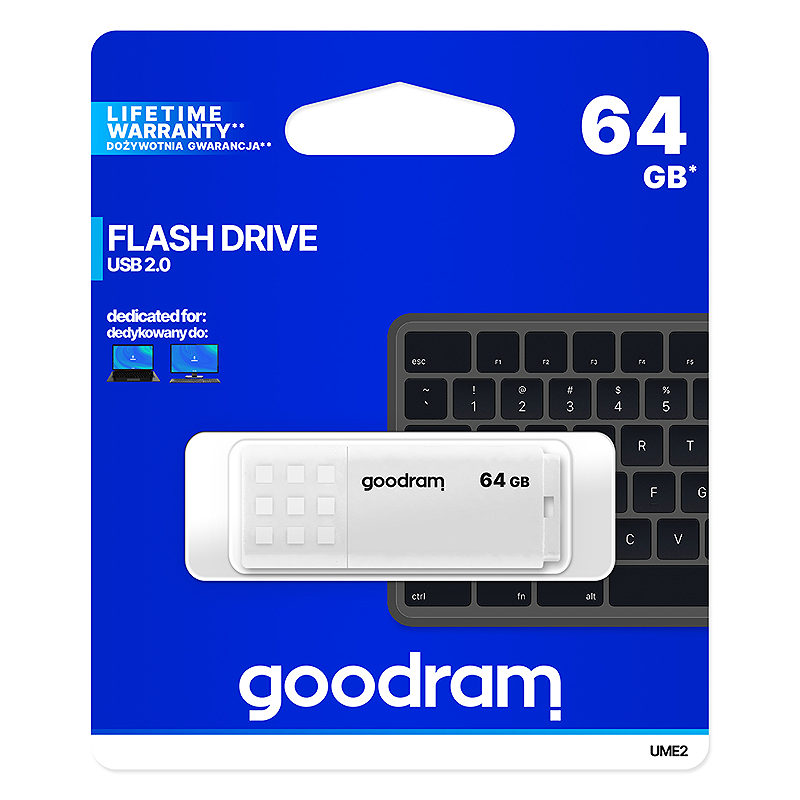 Goodram UME2 USB-nøgle 64 GB USB Type-A 2.0 Hvid - Billede 3