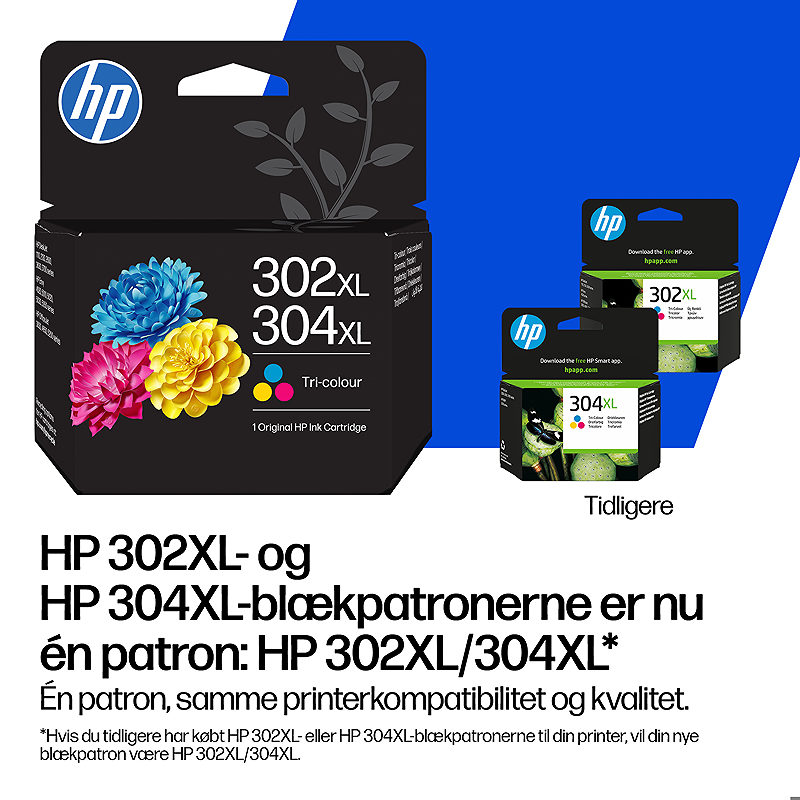 HP 302/304 trefarvet/sort blækpatron, pakke med 2 stk. - Billede 3