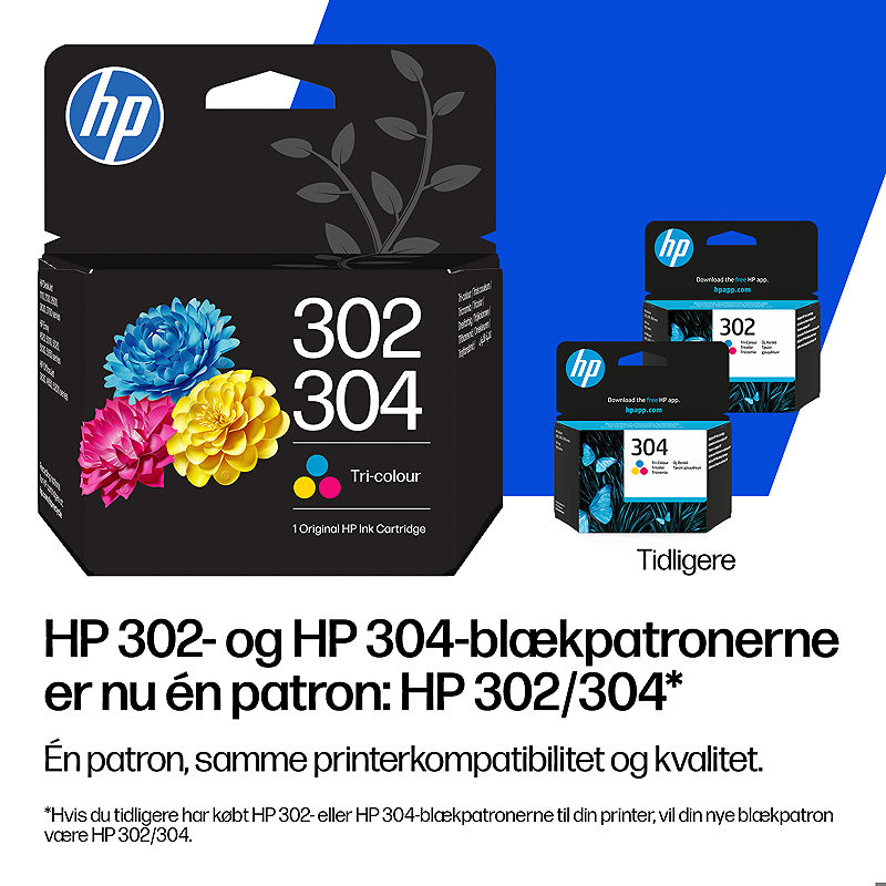HP 302/304 trefarvet/sort blækpatron, pakke med 2 stk. - Billede 6