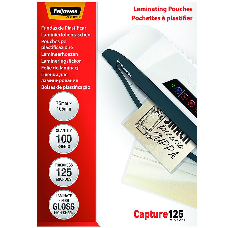 Lamineringslommer 75x105mm 100 x 125 Micron Blank