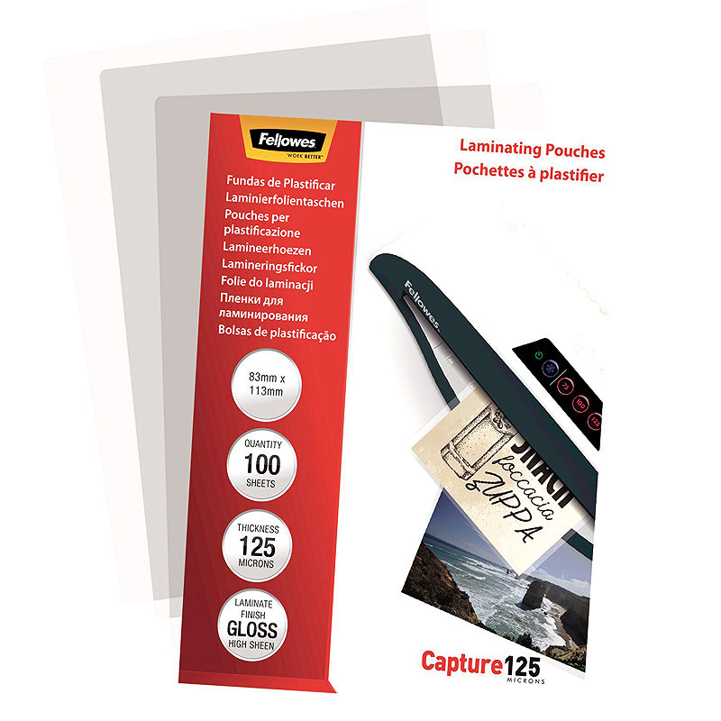 Lamineringslommer 83x113mm 100 x 125 Micron Blank