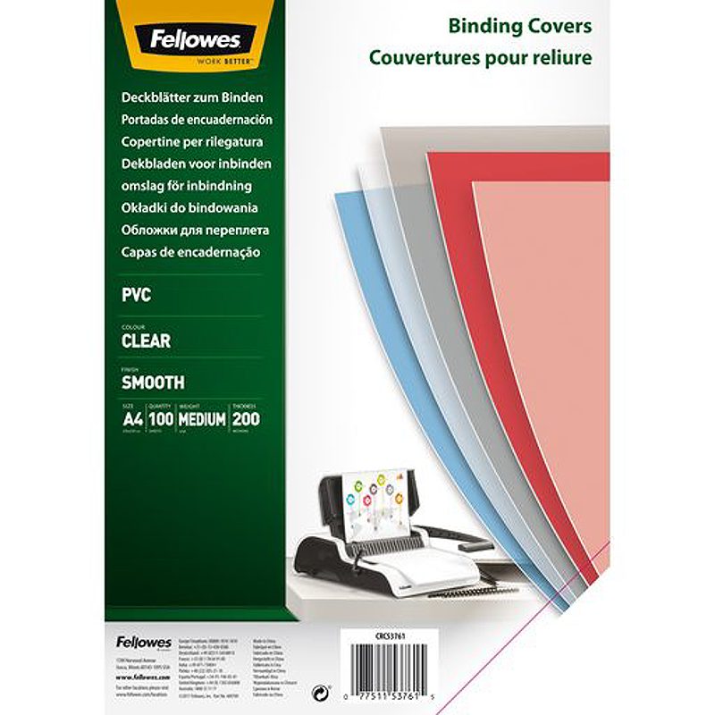 Fellowes PVC Cover A4 100x200M Transparent - Billede 2