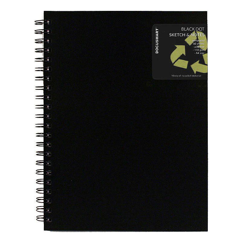 Skitseblok A4 Med PP Front Sort