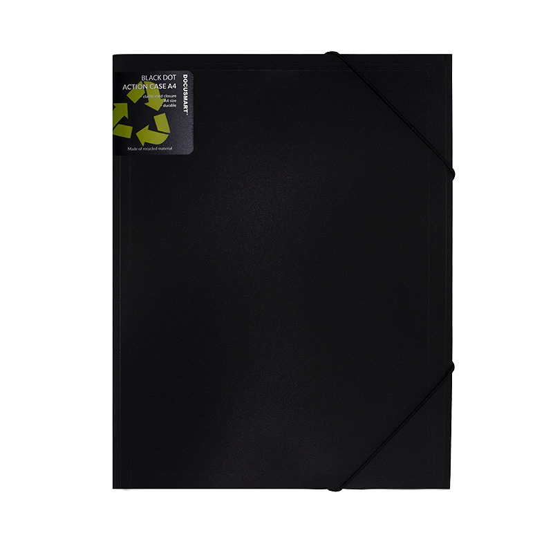 Elastikmappe BLACK A4 Sort