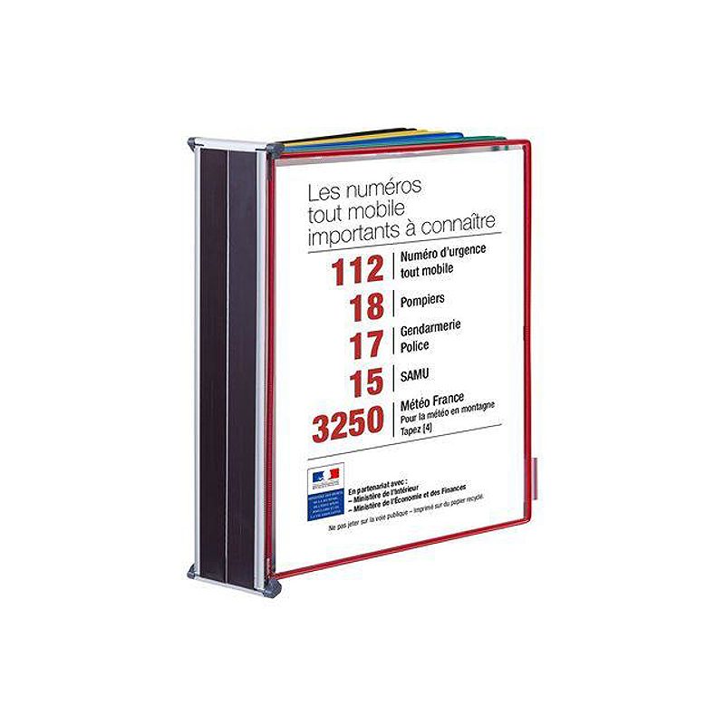Tarifold Magnetisk Vægdisplay A4 10 Lommer Assorterede Farver - Billede 3