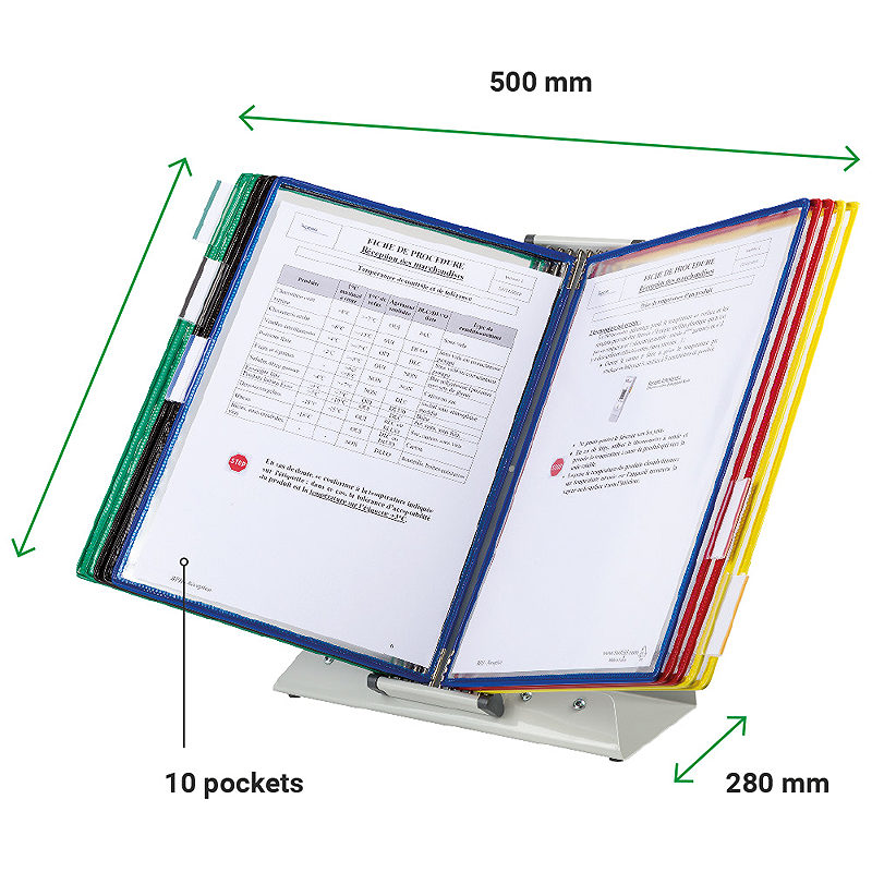 Tarifold Bord Display A4 30 Lommer Assorterede Farver - Billede 4