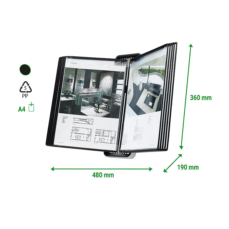 Tarifold Væg Display VEO A4 10 Lommer Sort - Billede 6