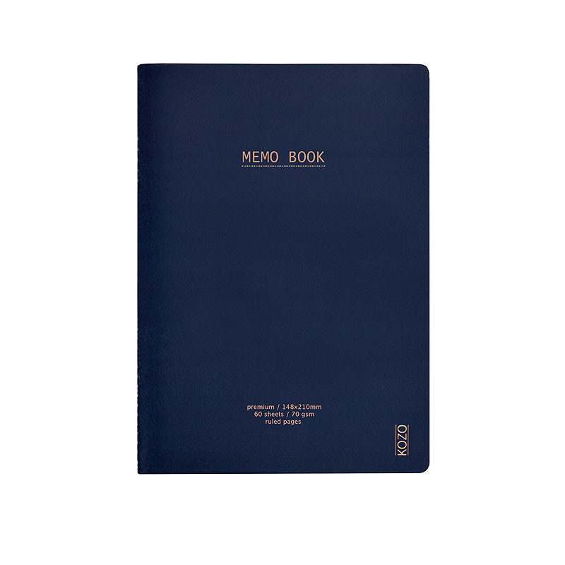 KOZO Notesbog A5 3 Pakke Navy Steel Blue Black