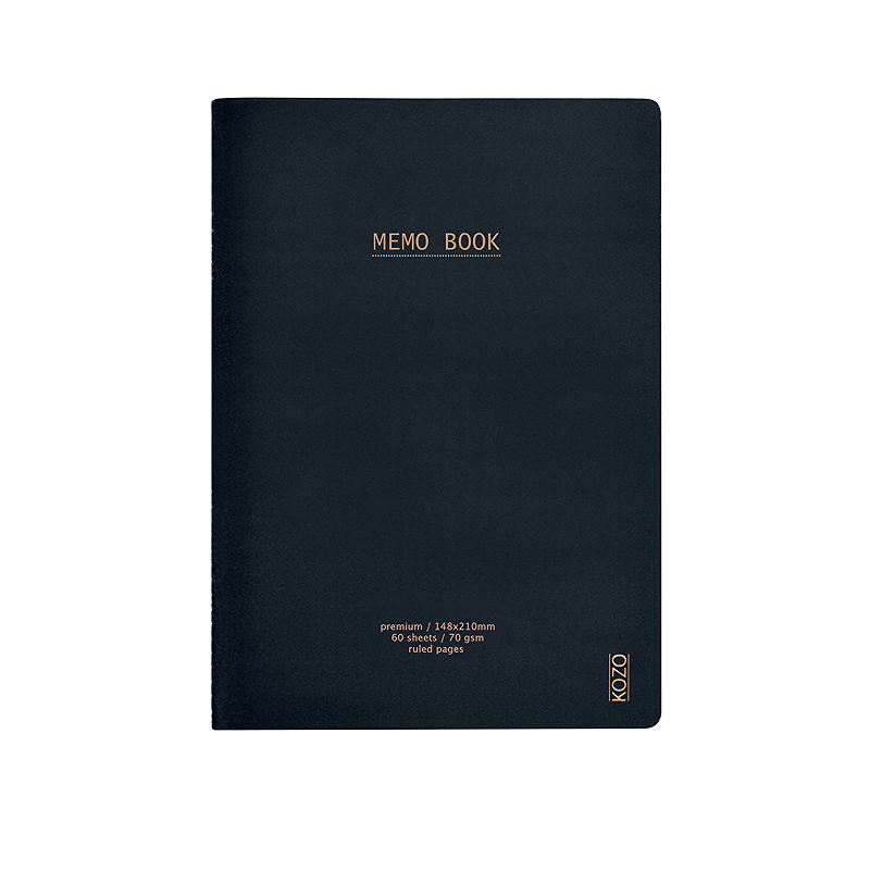 KOZO Notesbog A5 3 Pakke Navy Steel Blue Black - Billede 2