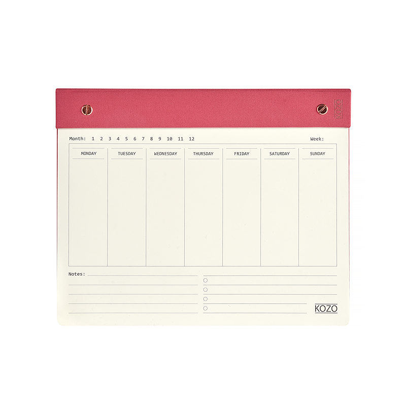 KOZO Ugeplanner 25x20cm Premium Guava Pink