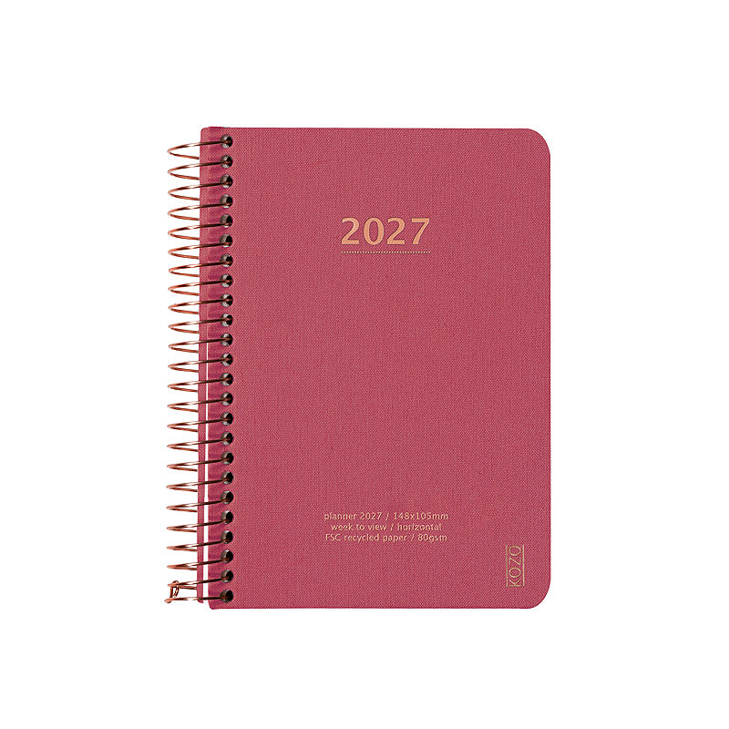 KOZO Kalender 2027 A6 Uge per opslag Guava Pink