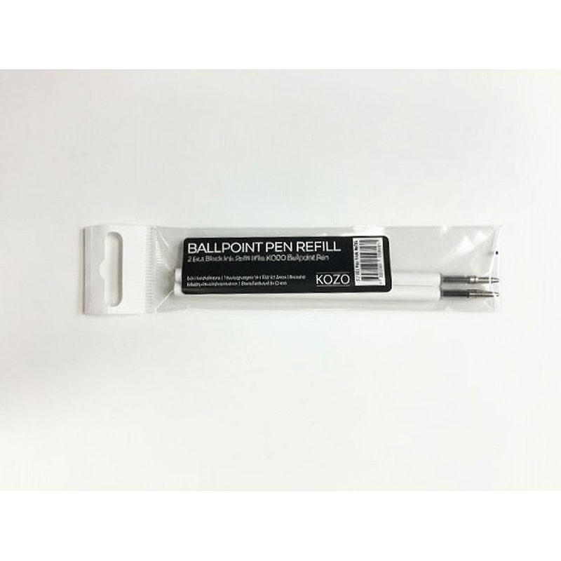 KOZO Kuglepen Sort Blæk Refill 2 pack
