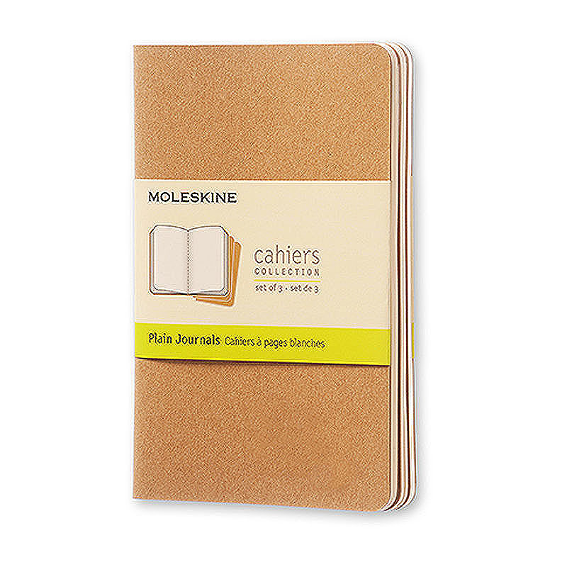 Cahier Journal Blank Pocket Kraft 3-Pak