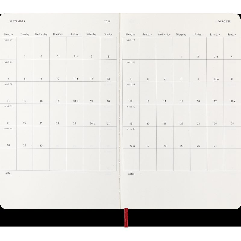 Classic Soft 12M Week Note Large Rød 2026 - Billede 4