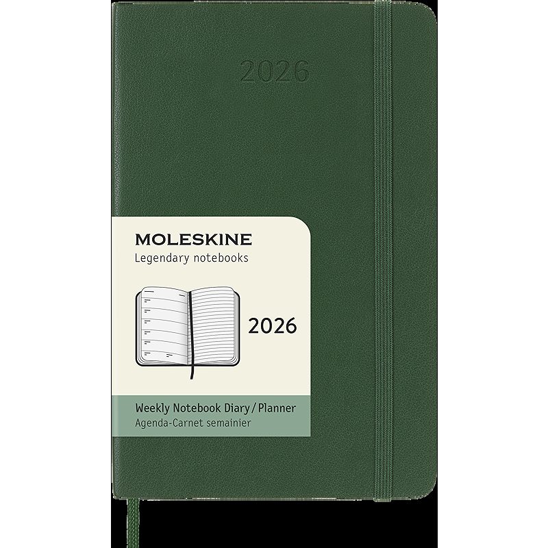Classic Soft 12M Week Note Pocket Myrtle Green 2026