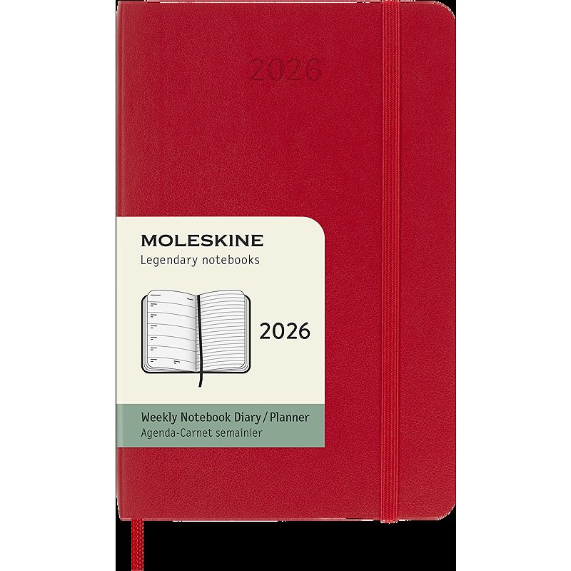 Classic Soft 12M Week Note Pocket Rød 2026
