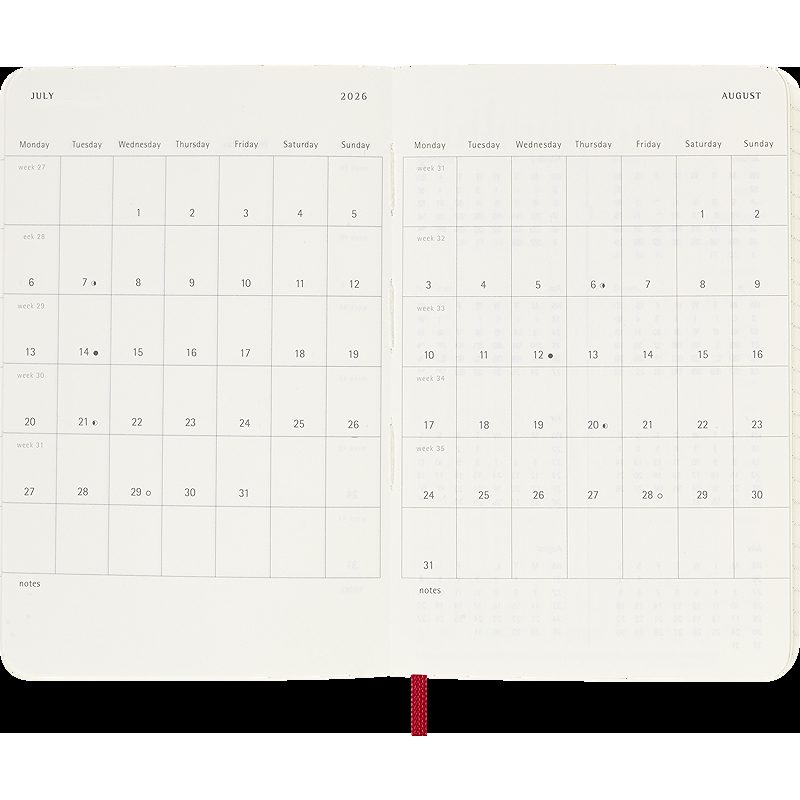 Classic Soft 12M Week Note Pocket Rød 2026 - Billede 4